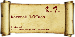Korcsok Tímea névjegykártya