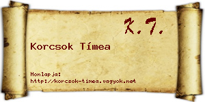 Korcsok Tímea névjegykártya