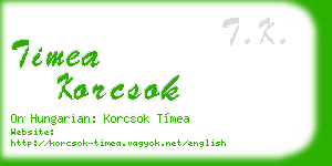 timea korcsok business card