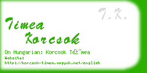 timea korcsok business card